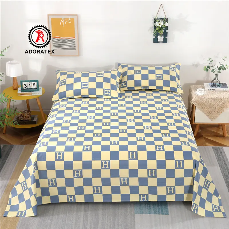 좋은 품질 침대 시트 100% 폴리에스터 면 느낌 침구 세트 3 PCS 및 4 PCS draps 드 침실에 대 한 조명 en 그로스