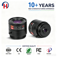 Objectif CS 3MP/5MP avec ouverture 1/2.5 " F1.4 et 1/2 " F2.0, monture de type C, longueur focale fixe pour caméras de vidéosurveillance