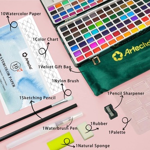 Ensemble de peinture à l'<span class=keywords><strong>aquarelle</strong></span> Artecho non toxique et écologique, 128 couleurs, aquarelles parfaites <span class=keywords><strong>pour</strong></span> les débutants, les professionnels, le papier, la toile - Product Image 3