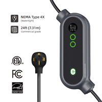 Nouveau chargeur EV intelligent de niveau 2, 40A, 9,6 kW, 240V, prise NEMA 14-50, J1772, courant réglable sur 5 niveaux, écran LCD, charge portable