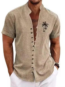 Chemise décontractée d'été pour homme en satin extensible, style hawaïen rétro imprimé, col rabattu, manches courtes, respirante et écologique, 100 % - Product Image 5