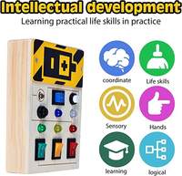Bois enfant en bas âge Montessori occupé conseil jouets éducatifs lumière LED interrupteur bricolage en bois occupé conseil montessori pour enfants accepter personnalisé