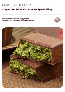 Vente en gros authentique <span class=keywords><strong>chocolat</strong></span> noir pistache <span class=keywords><strong>de</strong></span> Dubaï 70g fait <span class=keywords><strong>à</strong></span> la main croustillant saveur <span class=keywords><strong>de</strong></span> Noël beurre <span class=keywords><strong>de</strong></span> <span class=keywords><strong>cacao</strong></span> pâte <span class=keywords><strong>de</strong></span> pistache <span class=keywords><strong>chocolat</strong></span> - Product Image 4