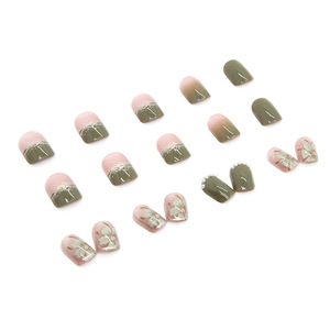 <span class=keywords><strong>Uñas</strong></span> Acrílicas Naturales Cortas con Punta Francesa, <span class=keywords><strong>Uñas</strong></span> Postizas Duraderas y Reutilizables, Venta al por Mayor, Logotipo Personalizado - Product Image 3