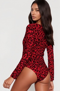 Body imprimé léopard pour femmes vêtements <span class=keywords><strong>de</strong></span> plage à encolure dégagée costume <span class=keywords><strong>de</strong></span> corps impression par sublimation personnalisée <span class=keywords><strong>maillot</strong></span> <span class=keywords><strong>de</strong></span> <span class=keywords><strong>bain</strong></span> à manches longues dames - Product Image 2