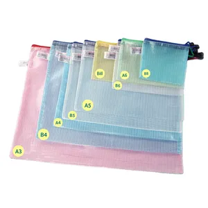 PVC شفافة للماء حقيبة ملفات وثيقة سستة الحقيبة A3 A4 A5 A6 البلاستيك حقيبة مستندات