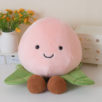 Coussins décoratifs de la série Légumes style Tomates Sam, jouets en peluche doux et poupées de dessin animé en forme de pêche, tomate, cacahuète, oignon vert, champignon