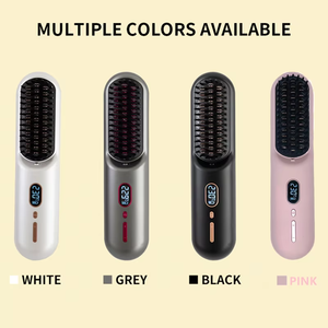 Moderno Portable Negative Ion PC <strong>Tooth</strong> Hair Brush <strong>Straightener</strong> with Adjustable Heat Settings Mini Cordless Home Use Hair Styling - Product Image 2