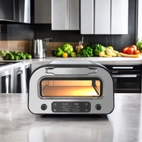 Four à pizza électrique intelligent GTPZ15 1800W pour usage domestique, compatible français, construction en acier inoxydable, 6 programmes prédéfinis, haute qualité