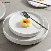 Assiettes et Plats de Service en Céramique Blanche pour Cuisine, Dîner et Dessert, Ensemble de Vaisselle en Porcelaine