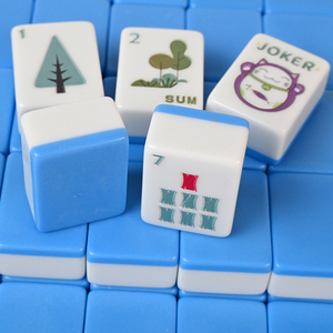 Mahjong Americano <span class=keywords><strong>de</strong></span> 30 mm, 160 Fichas <span class=keywords><strong>de</strong></span> Melamina con Temática <span class=keywords><strong>de</strong></span> Dibujos Animados, Personalizable, Suave, para Jugadores Caseros - Product Image 1
