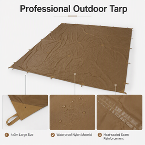 Bâche professionnelle 4x3m, 3000mm, imperméable, enduite PU, ultra-légère, avec coutures thermosoudées et renforts aux coins - Product Image 4