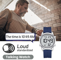 Reloj Digital Atomic Parlante para Personas Mayores, Recibe Señales de EE. UU., Corrección Automática de Hora y Fecha, Números Grandes, Fácil de Ver, Sonido Fuerte