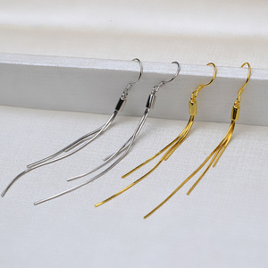 Pendientes de Plata S925 con Tres Cadenas y Colgante Personalizado, Accesorios DIY, Colgante de Perla Vacío para Mujer - Product Image 3