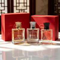 Vente en gros HANMING HH-110 Flacon de parfum en verre givré 100 ml, couvercle en alliage de zinc de haute qualité, impression sérigraphique, cadeau de forme spéciale
