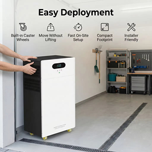 Invertisseur solaire hybride standard européen 7 kW, batterie LiFePO4 51,2 V 300 Ah, stockage d'énergie tout-en-un 15 kWh, montage mural - Product Image 3