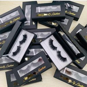 Cils entiers en fourrure de vison véritable, faits à la main, logo privé, style croisé, doux et naturel, 25 mm, boîtes d'emballage pour cils, client - Product Image 6