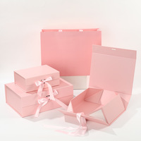 Boîte cadeau pliable en carton rigide noir mat de luxe avec logo personnalisé de qualité supérieure, fermeture magnétique vide