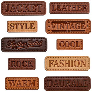 ملصق جلدي مخصص بتصميم جديد صديق للبيئة ذاتي اللصق، شعار منقوش على الجلد للملابس الجينز، شارة جلدية فارغة الشكل - Product Image 3