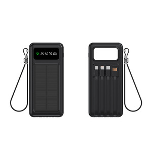 Batterie Externe <span class=keywords><strong>Solaire</strong></span> OEM 20000mAh PD 22.5W Charge Rapide Affichage Numérique 4 Câbles Intégrés <span class=keywords><strong>Chargeur</strong></span> Portable avec Lampe de Camping - Product Image 1