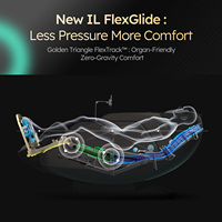 Fauteuil de massage 4D de luxe à gravité zéro avec rail flexible, commande vocale IA, rouleaux chauffants pour les pieds, inclinable électrique, bien-être à domicile, acier inoxydable