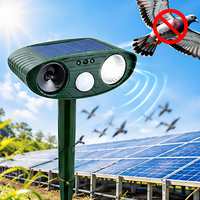 Répulsif d'animaux écologique alimenté par des batteries extérieures avec lumière LED clignotante, répulsif pour oiseaux rechargeable