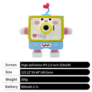 OEM Hochwertige Roboter-Kamera für Kinder 2,0" Typ-C Dual-Objektiv-Kamera Als Geschenk Geburtstagsgeschenk Weihnachtsgeschenk - Product Image 4
