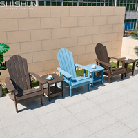 Ensemble de chaises Adirondack d'extérieur, 3 pièces, chaise de patio en polybois PS avec repose-pieds et table d'appoint, vis en acier inoxydable, emballage KD