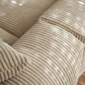 أريكة غرفة معيشة نوردية حديثة من زايشاين، طقم أريكة ثلاثية المقاعد من قماش الكوردوروي الكريمي، أريكة مودولار على شكل حرف L قابلة للغسل للشقق والفلل - Product Image 6