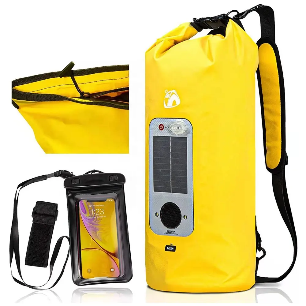 Водонепроницаемая пляжная сумка для спорта на открытом воздухе, плавающая водонепроницаемая сумка из ПВХ для плавания и дрифтинга, сумка-ведро с солнечной батареей