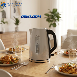 Grey Stainless Steel Electric <b>Kettle</b> 1.7L <b>Water</b> Boiler with LED Indicator Removable <b>Filter</b> for Household Kitchen - Product Image 1