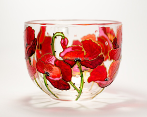 Ventes directes d'usine 2025 Meilleure vente sous la forme d'une <span class=keywords><strong>tasse</strong></span> en verre de fleur de <span class=keywords><strong>coquelicot</strong></span> pour utilisé lors du rassemblement des amis - Product Image 5