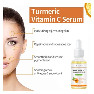 Private Label Cosmetics Turmeric And Vitamin C Dark Spots Remover Corrector Facial Serum Whitening Anti-aging Anti Acne