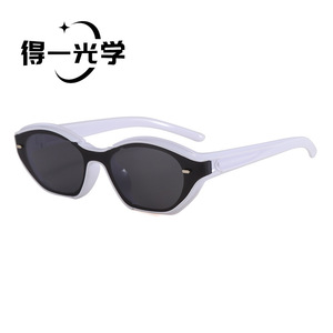 De Yi <b>Optics</b> Cat-Eye Sunglasses Black Pc Frame Uv400 Unisex For Outings Cycling <b>Driving</b> Stage Parties - Product Image 3