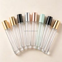 Vente en gros de flacons pulvérisateurs portables miniatures en verre transparent de 10 ml, à fond épais, ronds/carrés, pour échantillons de parfum