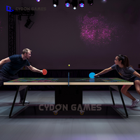 Table de ping-pong électronique LED numérique interactive, table de ping-pong pliable, table de ping-pong d'intérieur