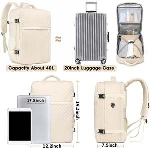 Mochila de Viaje Impermeable y Espaciosa con Múltiples Compartimentos, Puerto de Carga USB, Panel Solar, Aprobada para Avión, Bolsillo Impermeable y Elástico - Product Image 2