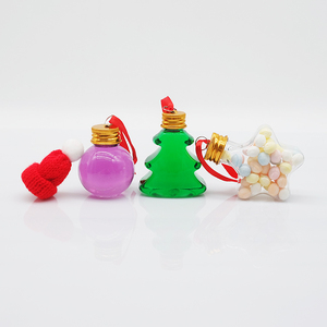 Petites bouteilles <span class=keywords><strong>en</strong></span> plastique festives et mignonnes, motifs d'étoiles de <span class=keywords><strong>sapin</strong></span> de Noël, avec bouchons dorés pour bonbons, petits cadeaux, rangement, fête de Noël - Product Image 5