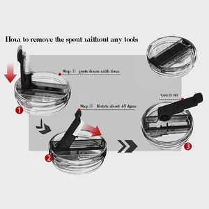 أكواب سفر معزولة من الفولاذ المقاوم للصدأ مع أغطية ومقابض، متوفرة بأحجام 20 و24 و32 و40 أونصة، مع إمكانية طباعة شعار مخصص، أكواب فراغية متينة - Product Image 2