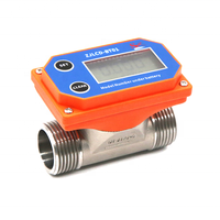 Débitmètre électronique à turbine DN25 SUS 1 pouce (25 mm) 20-280 L/min pour eau, affichage numérique LCD avec alimentation par batterie
