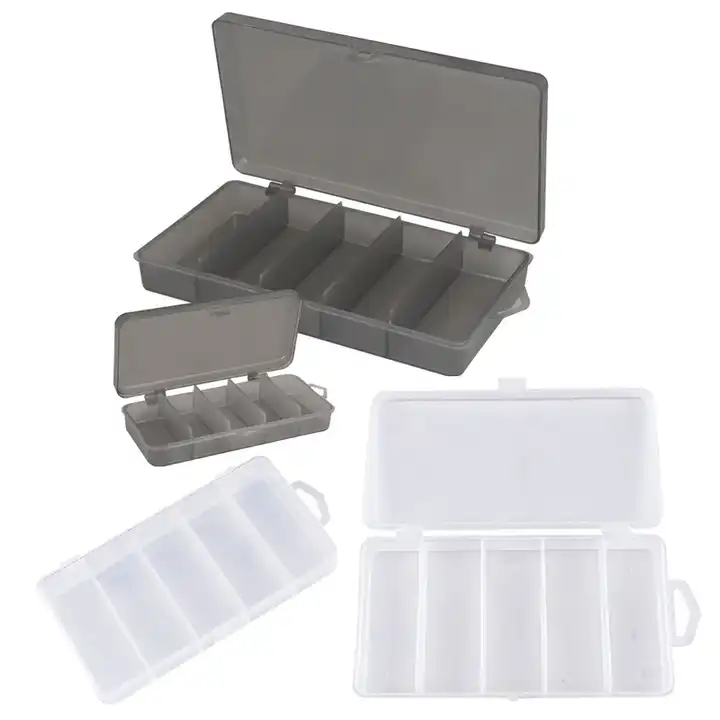 dn 5 compartments clear plastic fishing