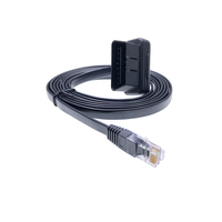 Cable de Diagnóstico RJ45, Adaptador de Conector Macho OBD2 de 16 Pines a RJ45, Cable Plano de Extensión