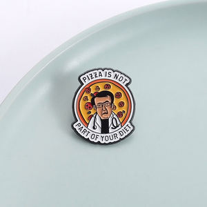 <span class=keywords><strong>Pizza</strong></span> ne fait pas partie de l'alimentation émail broche dessin animé hommes médecin alimentation saine broche en métal revers Badge bijoux cadeau pour les amis - Product Image 1