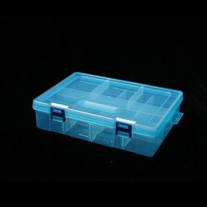 Double Layer 16 Compartment Plastic <b>Storage</b> <b>Box</b> With Dividers For <b>Tools</b> Parts Jewelry Organizing Rectangle Clear Pink Purple - Product Image 2