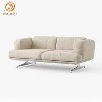 Canapé modulaire de luxe italien, design de créateur, pieds en acier inoxydable, ensemble de canapés d'angle en tissu, moderne pour villa, hôtel