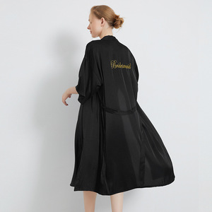 Abito in stile Kimono <span class=keywords><strong>da</strong></span> donna di lusso all'ingrosso con maniche Logo personalizzato nero termico abito <span class=keywords><strong>da</strong></span> sposa con cintura per occasioni notturne - Product Image 2