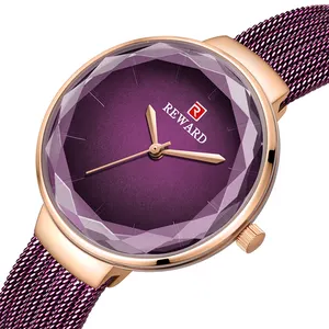 Großhandel Luxus Damen stilvolle Uhren Mode Diamant wasserdicht Edelstahl OEM Slim Frau Quarzuhr