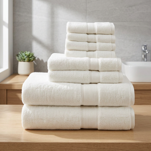 Ensemble de serviettes de bain en coton biologique de couleur unie, écologiques, rectangulaires, tissées, séchage rapide, douces pour la peau, pour hôtel, adultes - Product Image 1