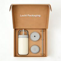 Boîte d'emballage en papier kraft pour tasse isotherme avec impression de logo personnalisé, boîte d'expédition pour tasse thermique de haute qualité, boîte postale pour vêtements