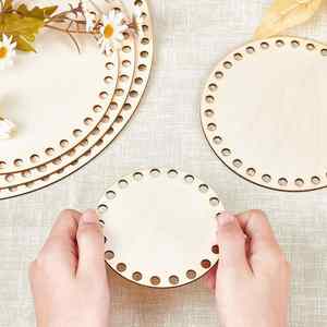 Cesta de Almacenamiento DIY al por Mayor con Base de Madera, Diseño de Ganchillo Hecho a Mano, Grabado, Ecológico, Multiusos, para Fiestas - Product Image 1